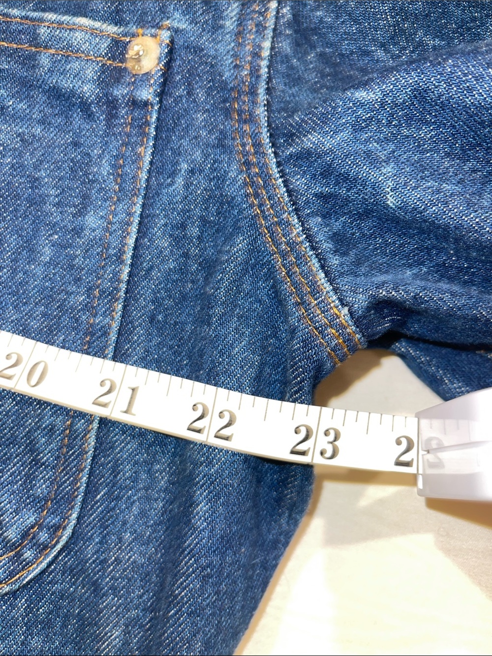Polo by Ralph Lauren Indigo Denim Jacket with Tan Corduroy Collar - Picture 6 of 7